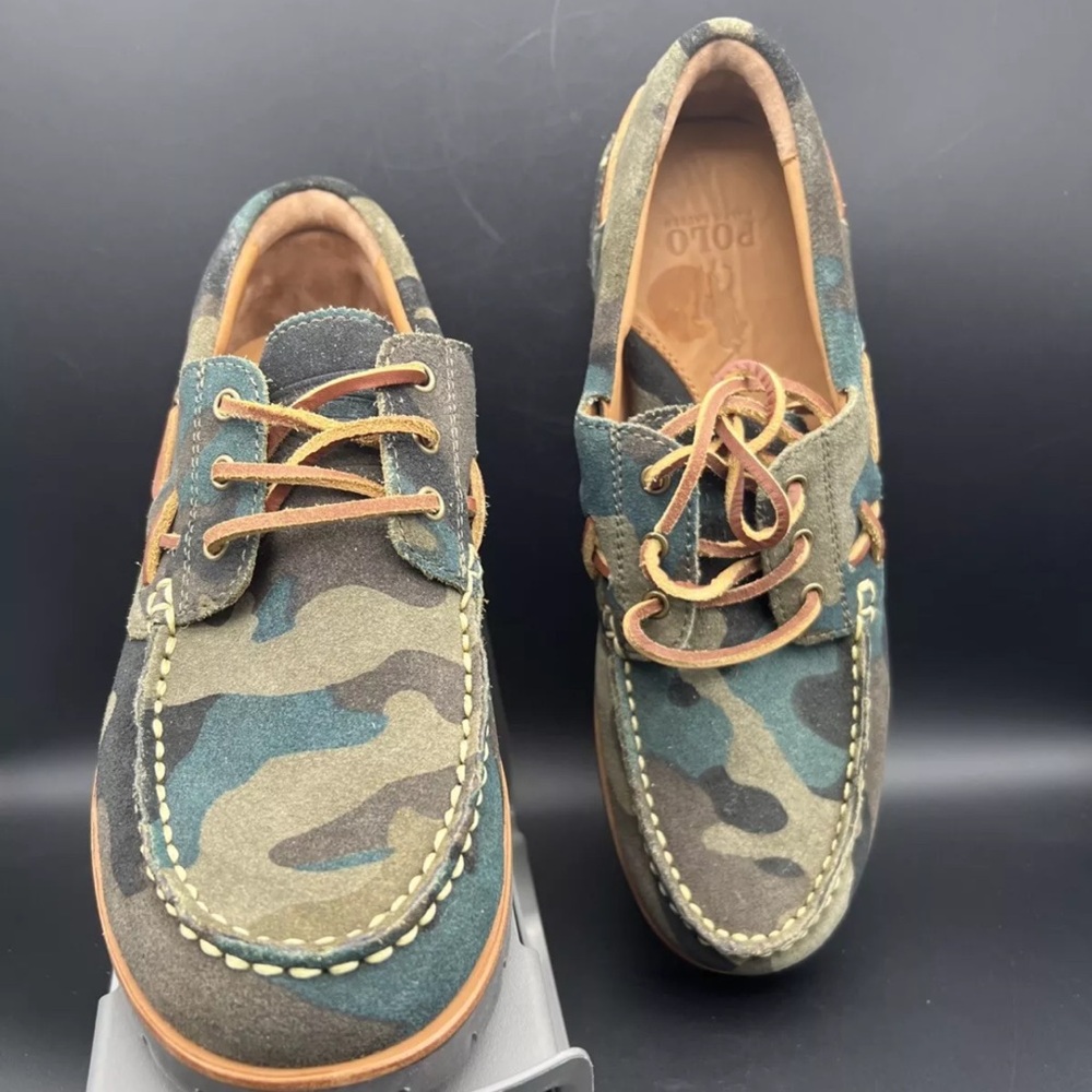 Polo Ralph Lauren Men's Ranger Camo Suede Boat Shoe Size 9 New No Box